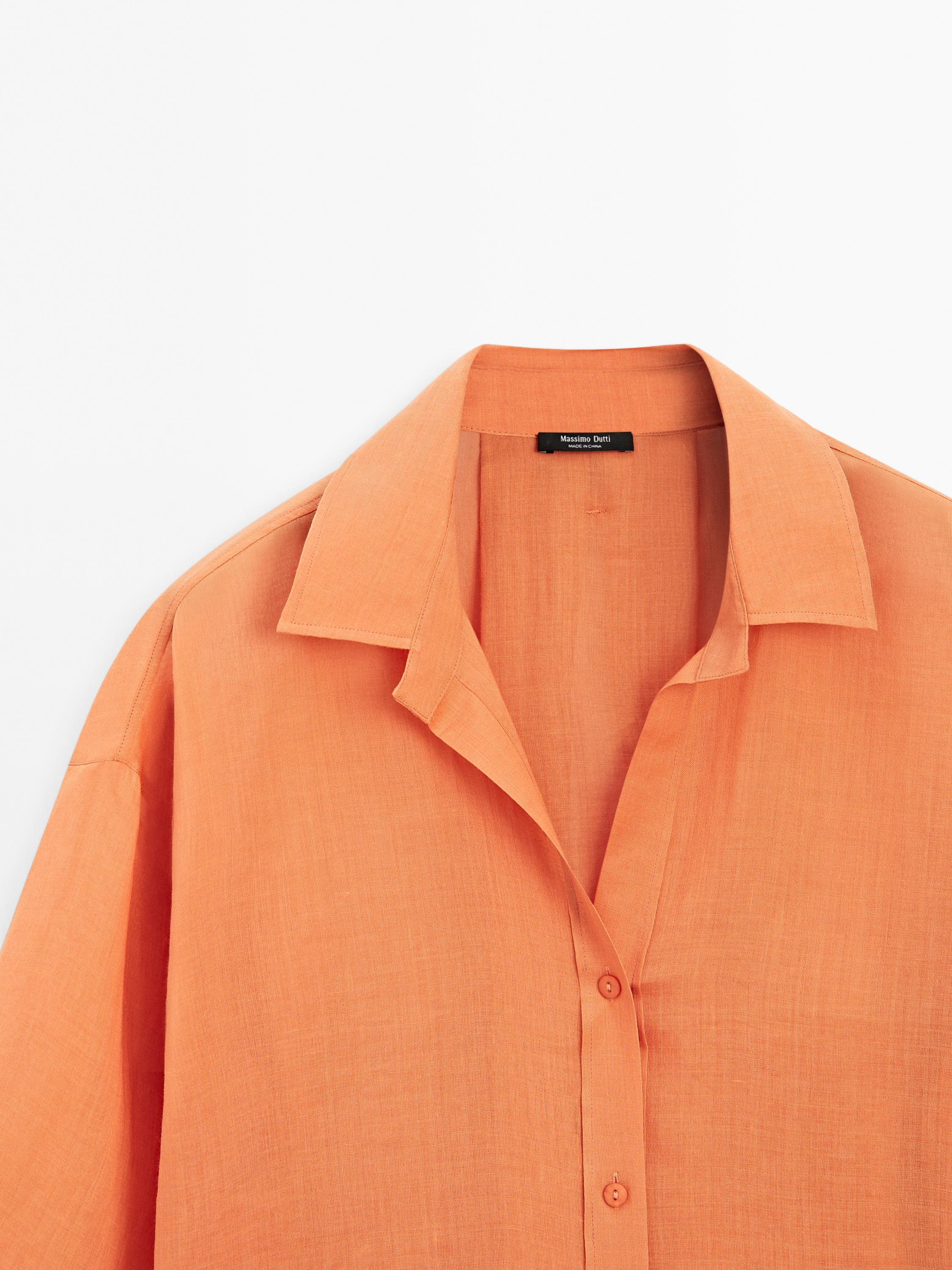 Oversize ramie blend shirt